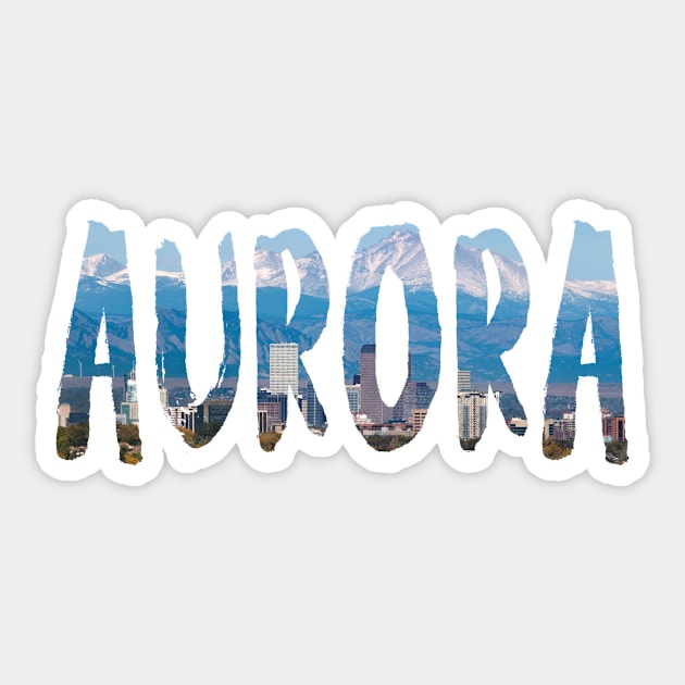 Aurora Colorado Skyline Sticker by swiftscuba